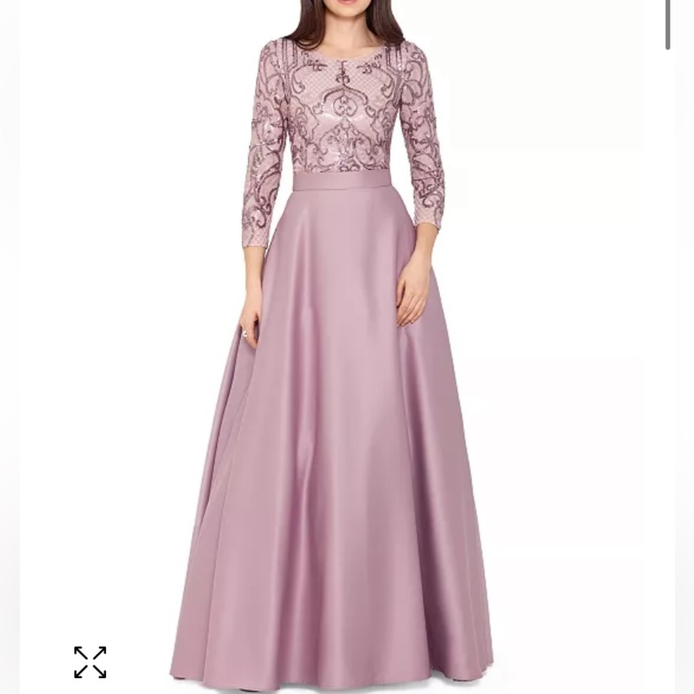 Lavender long sleeve ball gown